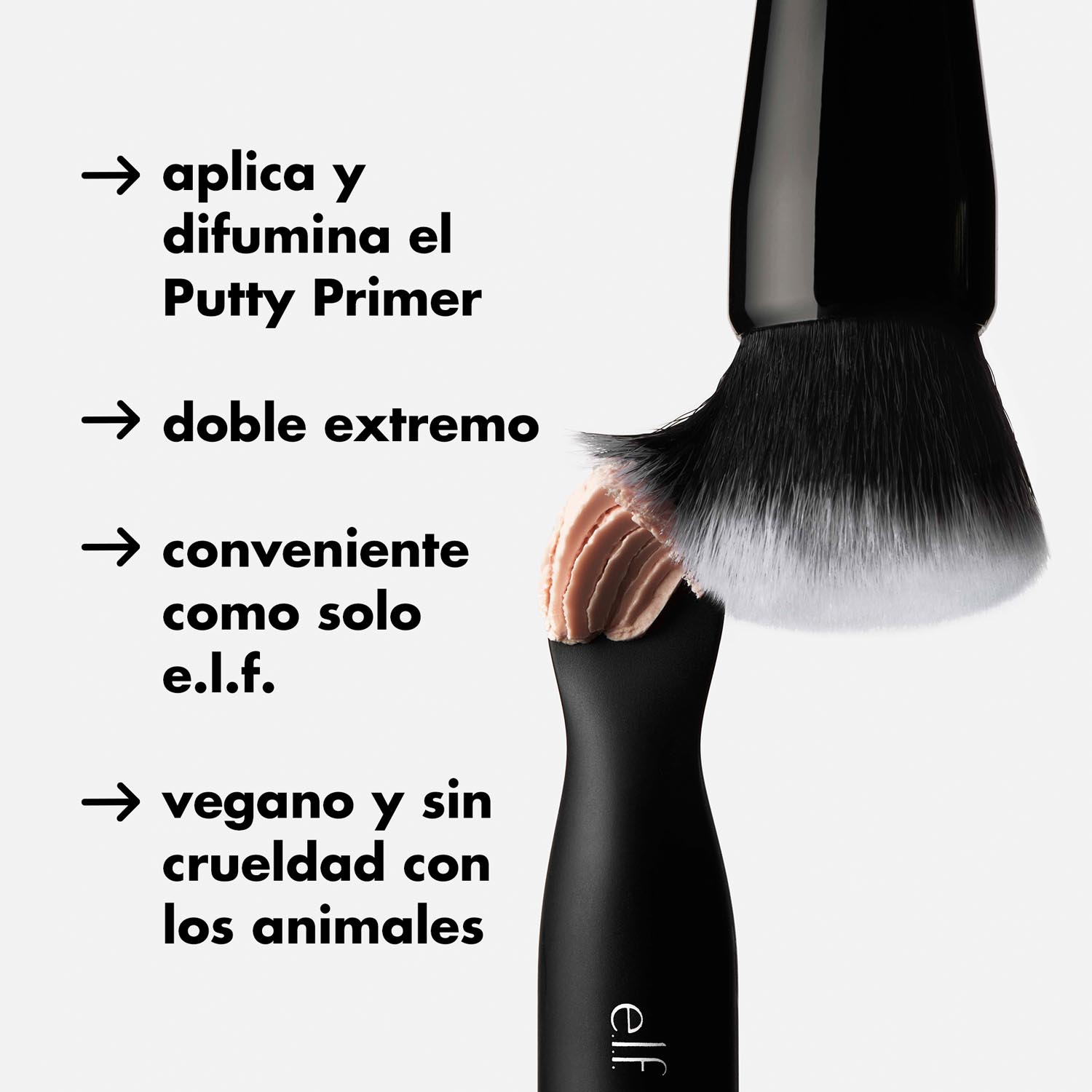 E.L.F. PUTTY PRIMER BRUSH & APPLICATOR (HERRAMIENTA DE MAQUILLAJE DE DOBLE PUNTA Y BROCHA DE MAQUILLAJE)